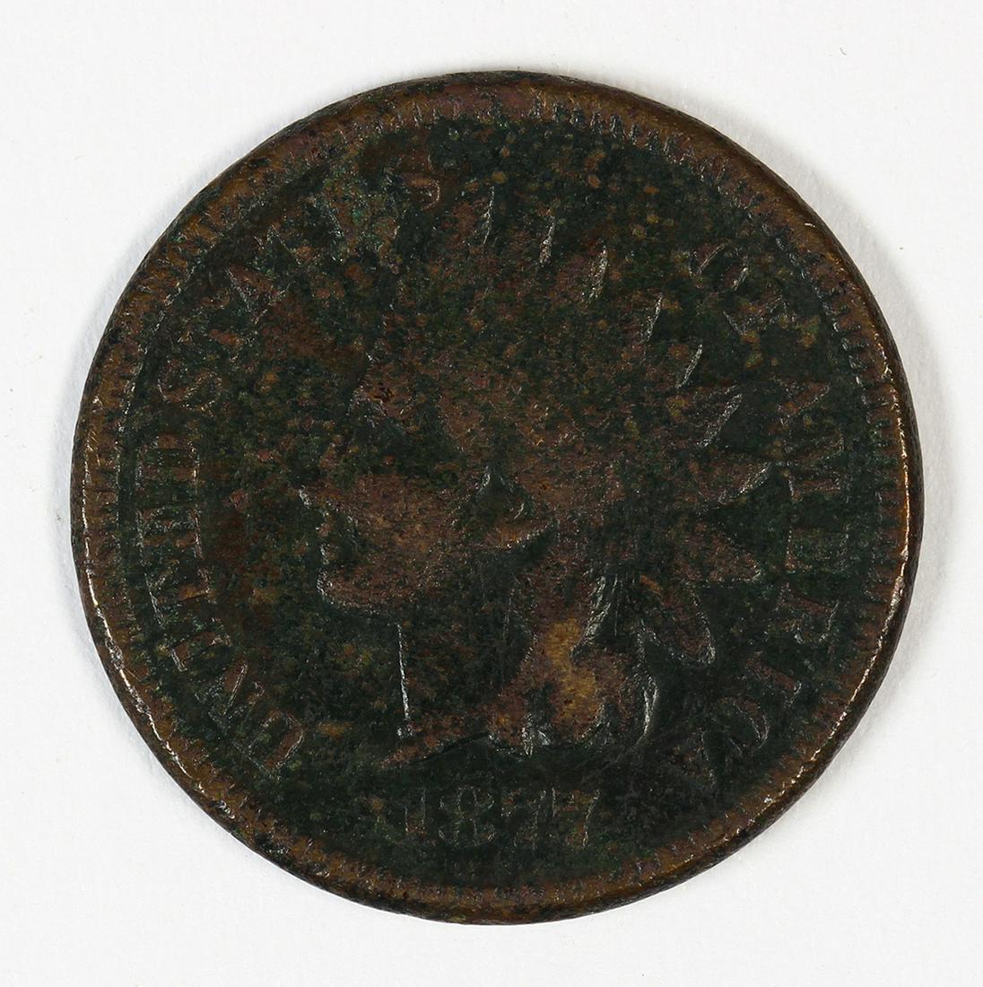 United States 1877 Indian head one cent coin (1 of 2)