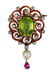 Victorian peridot, diamond, ruby, enamel, freshwater