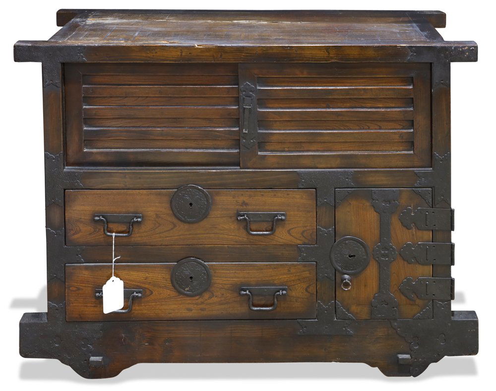 Japanese Tansu, Wheeled Chest, 19c (1 of 7)