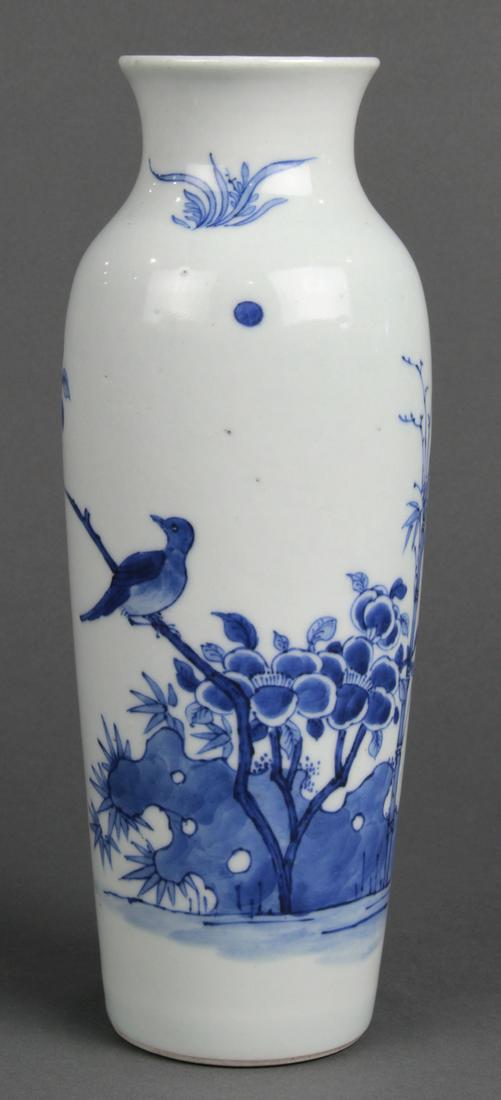 Chinese Blue and White Sleeve Vase Birds 1 x