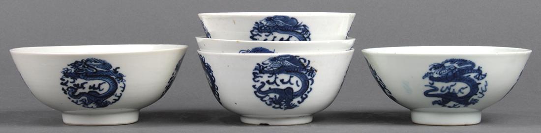 Chinese Blue and White Bowls, Dragons (1 of 5)