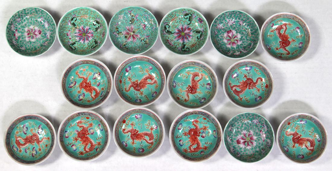 Chinese Turquoise Ground Porcelain Sauce Dishes (1 of 4)