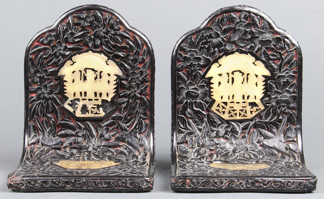 Pair of Lacquered Chinese Bookends (1 of 4)
