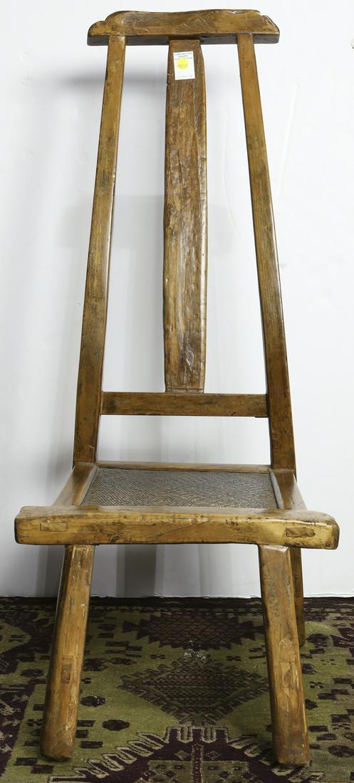 Chinese Wood Low Chair (1 of 2)