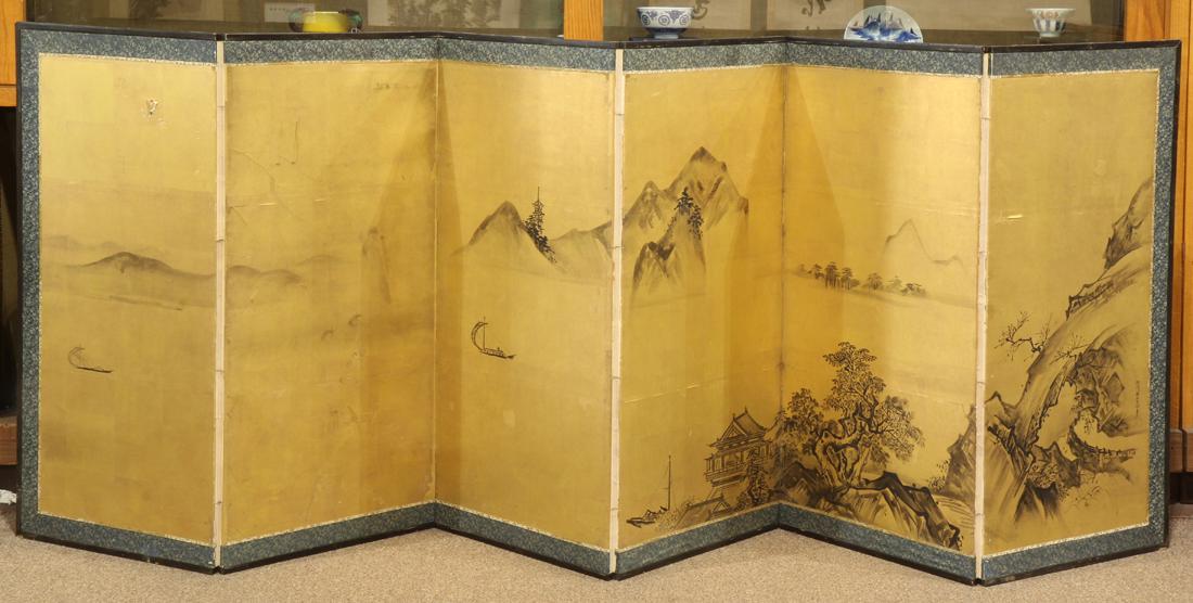 Japanese Six-panel Byobu Screen, Kano, early 19c (1 of 7)