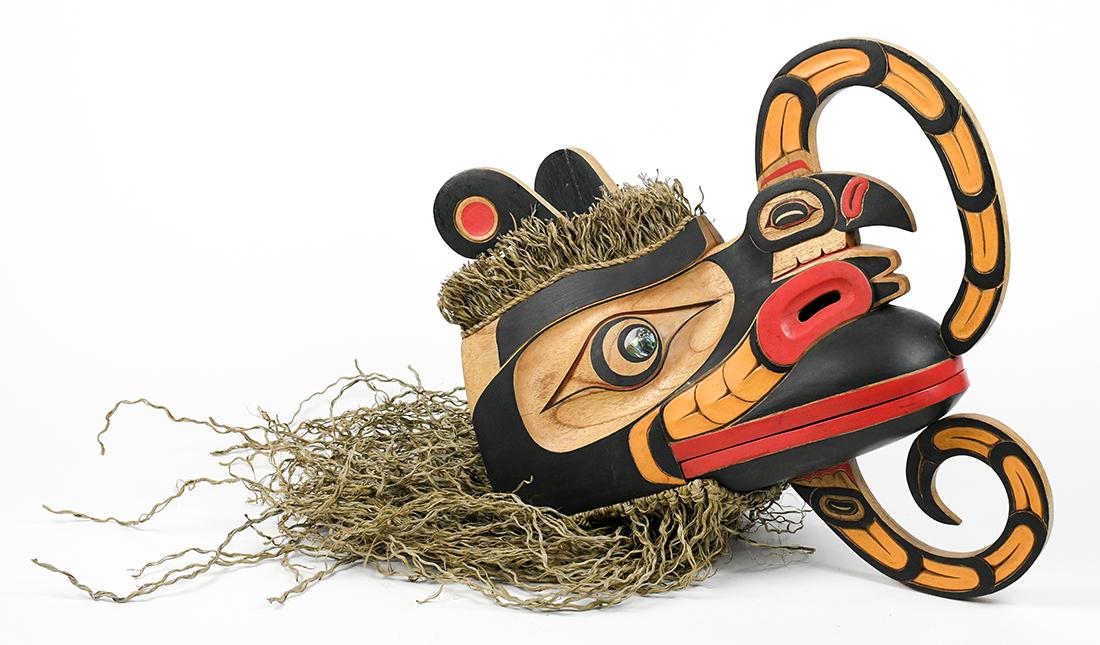 Pacific Northwest hinged dance mask, 20th Century, well (1 of 2)