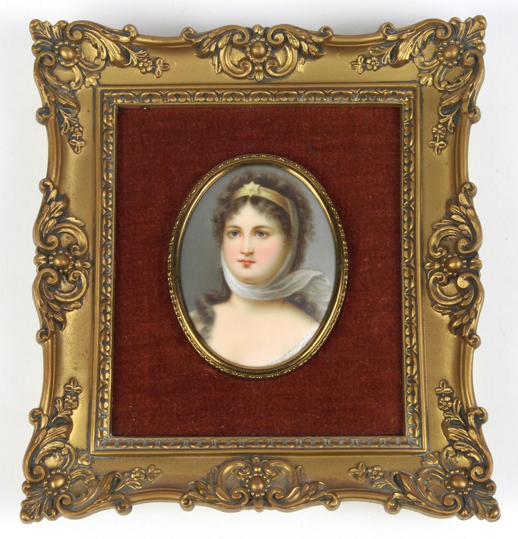 Continental hand painted miniature porcelain plaque (1 of 3)
