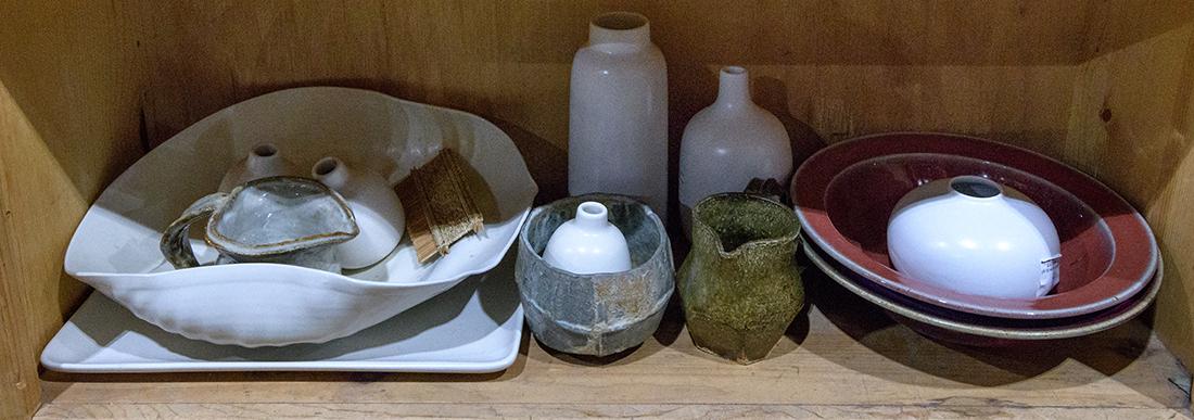 One shelf of art pottery (1 of 1)