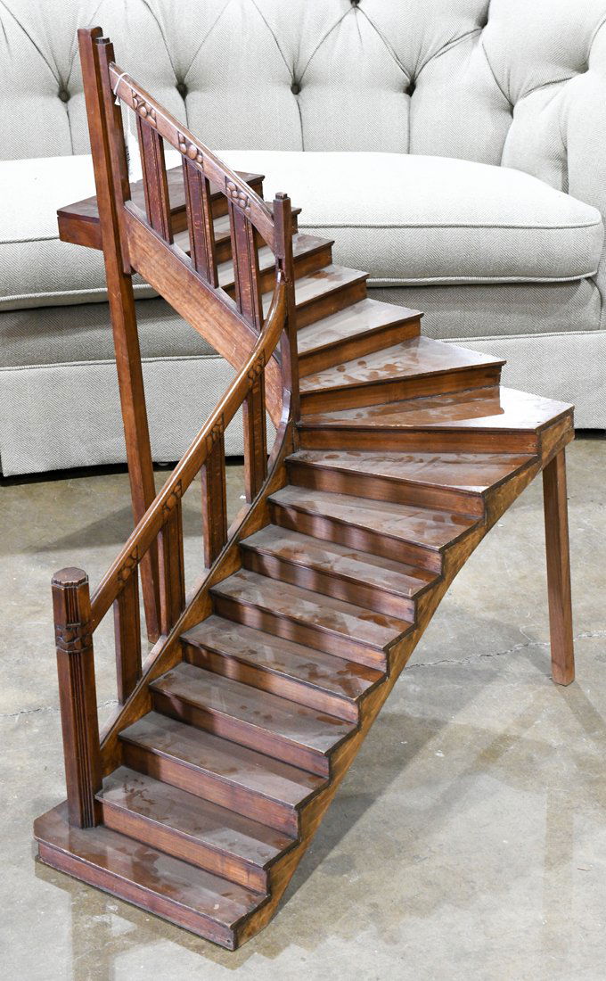 French Art Deco carved model architectural stair case (1 of 2)
