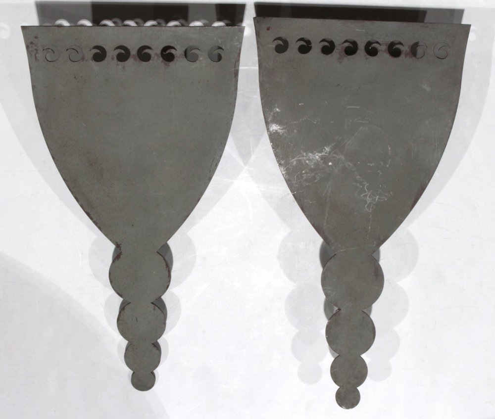 (lot of six) Assorted French articles: (lot of six) Assorted French articles, including a cast iron Christmas tree stand, table rings, a pair of wall mount brackets, together with a restaurant sign with various meal tags, largest: 27"dia.