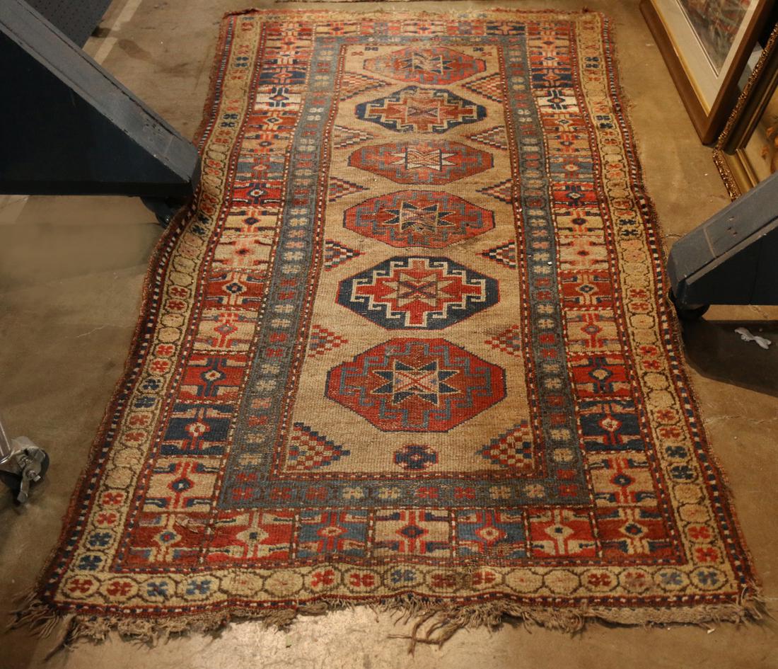 Antique Caucasian carpet, 6'7" x 3'2" (1 of 3)