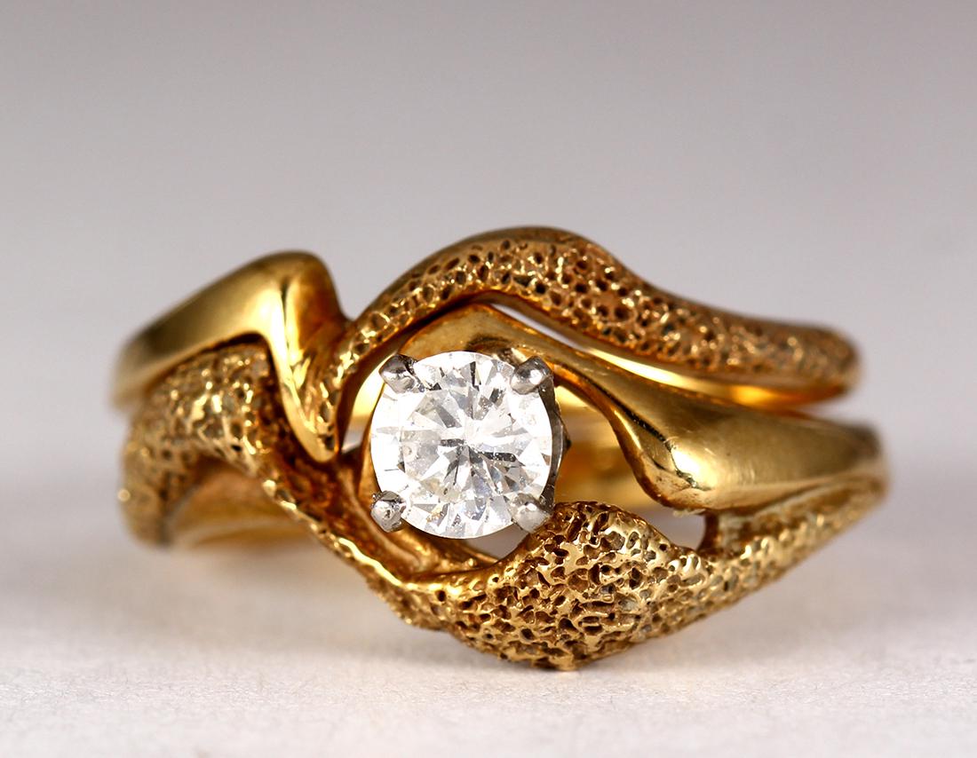 Diamond and 14k yellow gold wedding ring set (1 of 4)