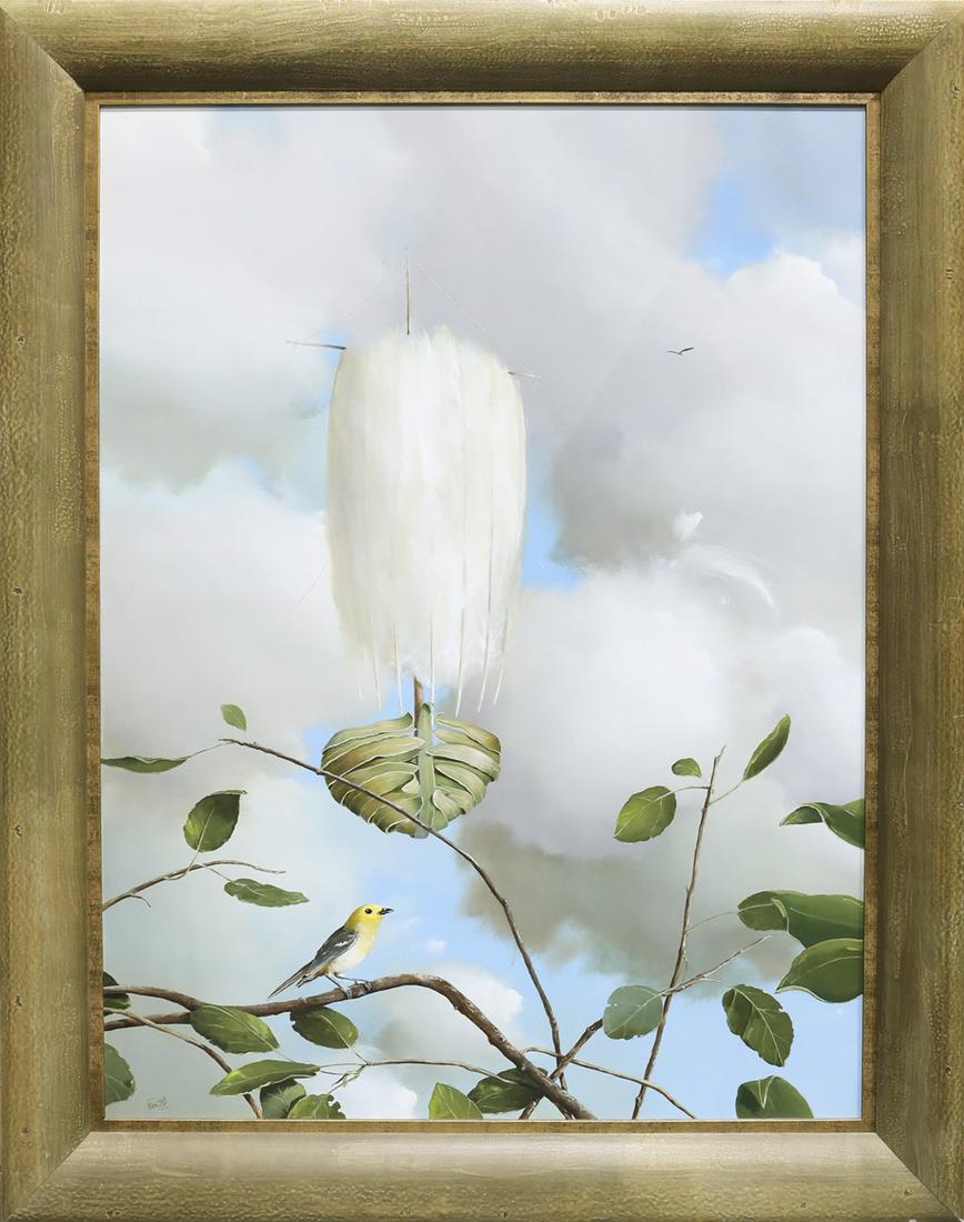 Painting, Surrealist Feather Ship (1 of 1)