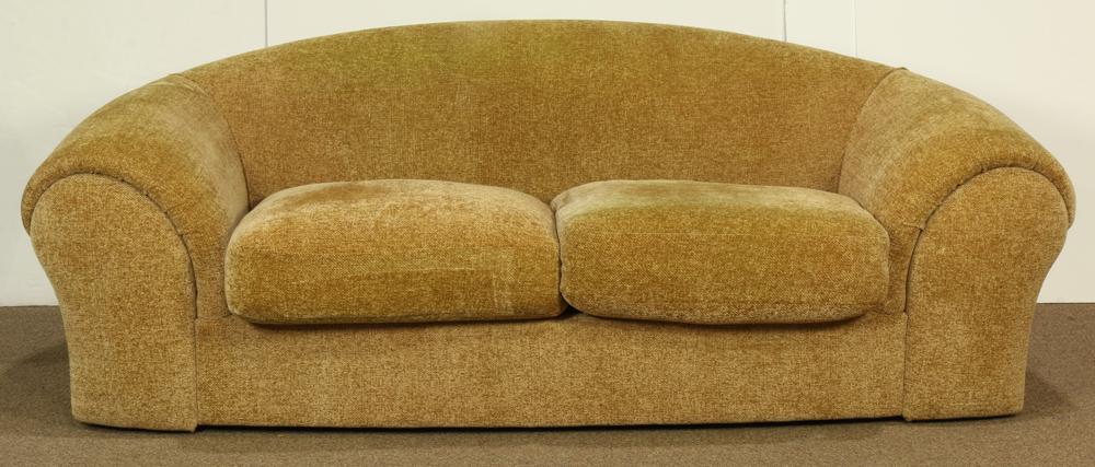 Robert Venturi for Knoll sofa: Robert Venturi for Knoll sofa, having beige upholstery with two seats, 30"h x 55.5"w x 23"d