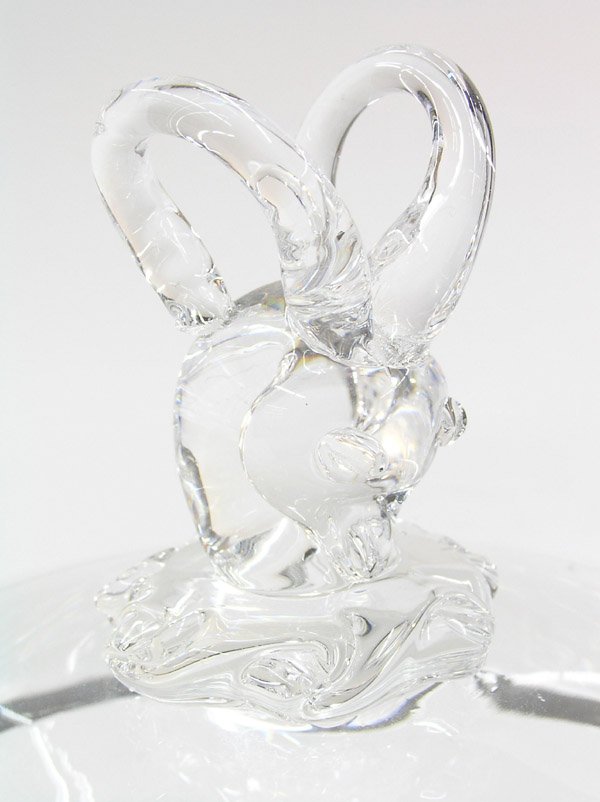 Steuben glass lidded bowl - 2