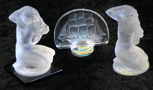 Lalique frosted crystal figural seals