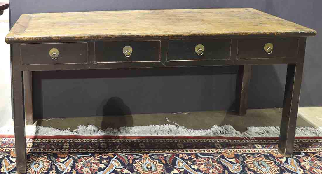 Chinese Wood Table with Drawers (1 of 2)