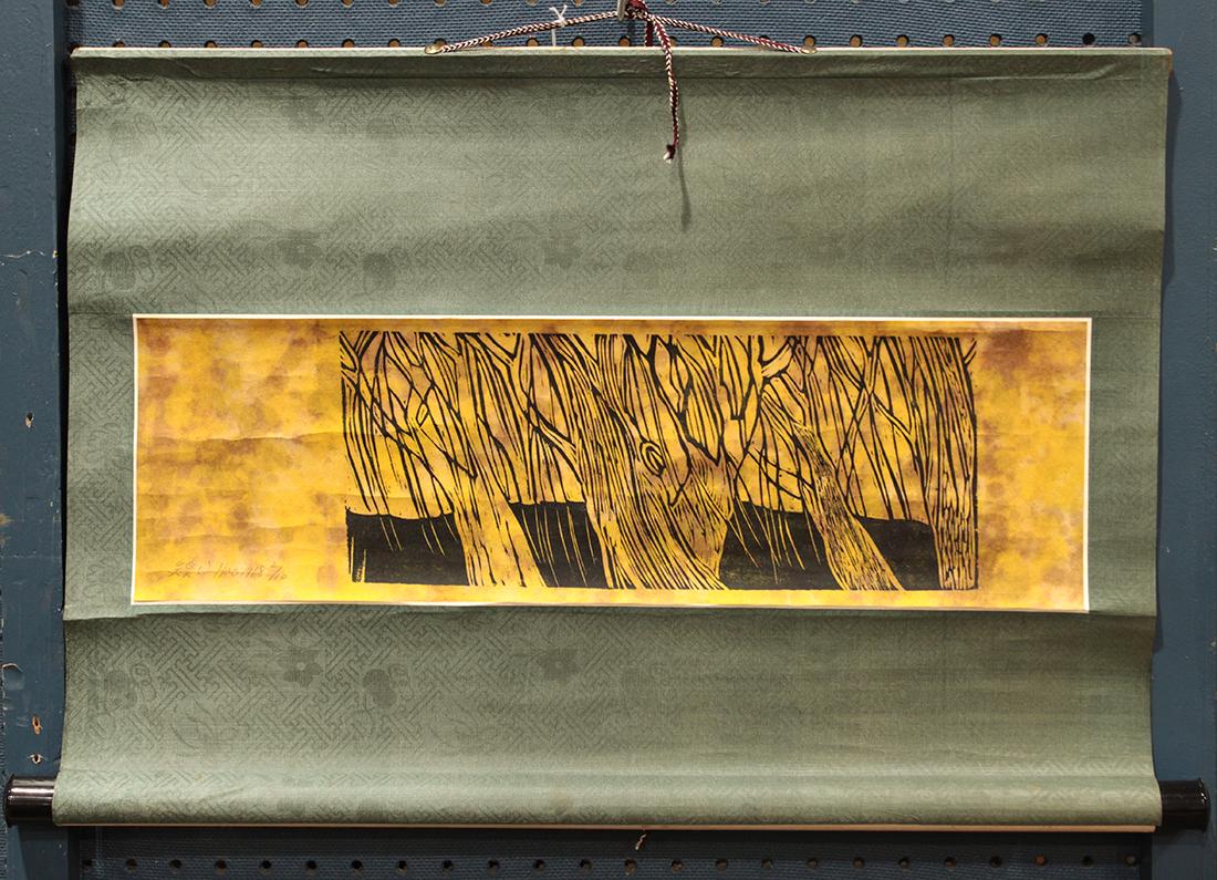 Woodblock Print, Wu Hao, Trees (1 of 2)