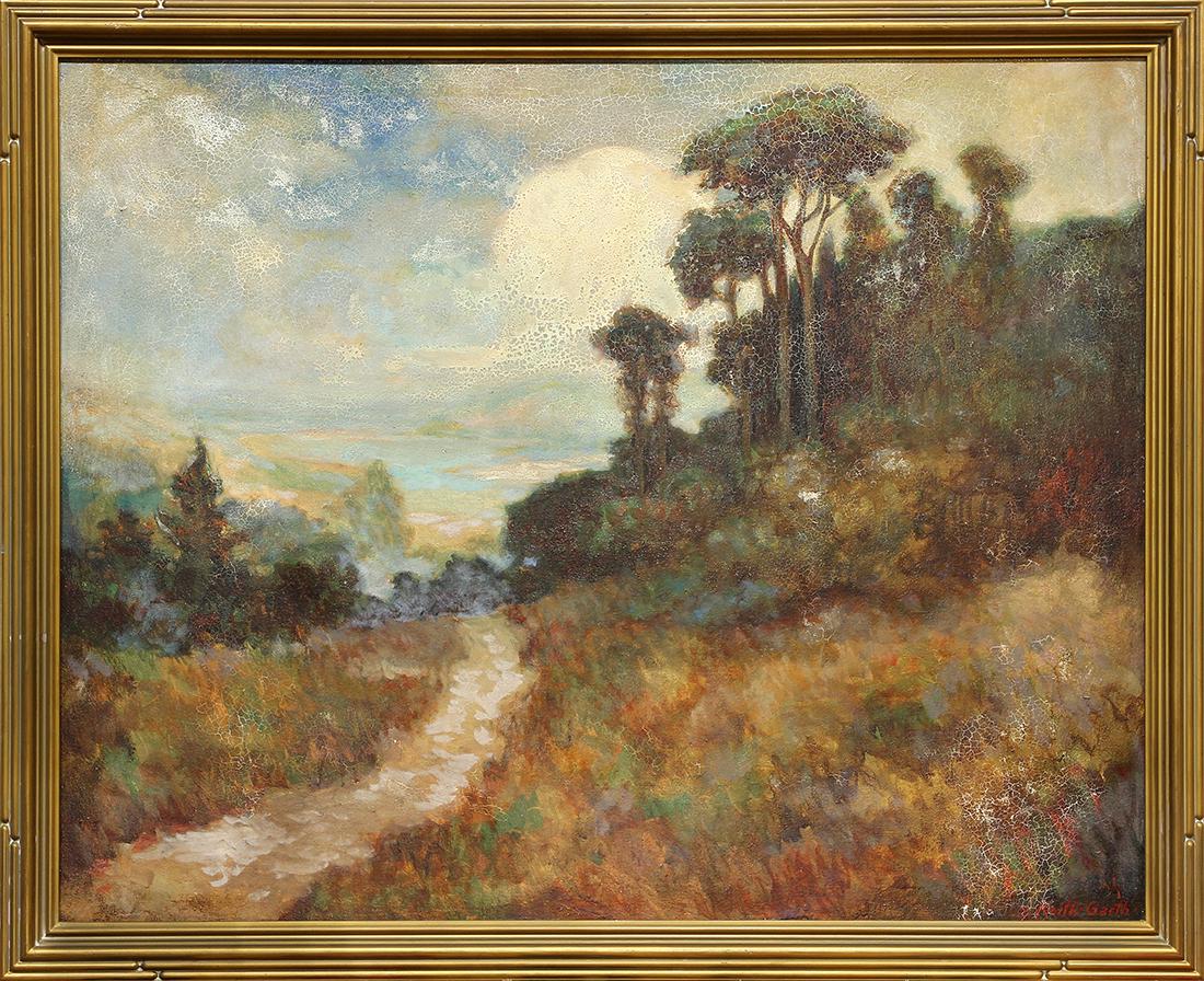 Painting, John Garth: John Garth (American, 1889-1971), Hommage a William Keith, oil on board, signed lower right, overall (with frame): 34.5"h x 42"w