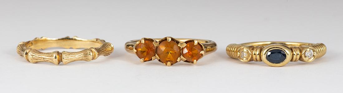 Multi-stone, yellow gold rings (1 of 5)