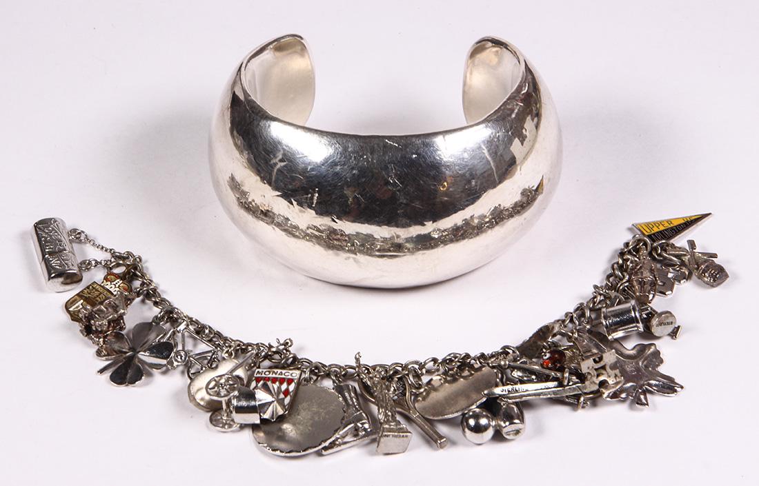 Enamel, sterling silver, silver and metal bracelets (1 of 2)