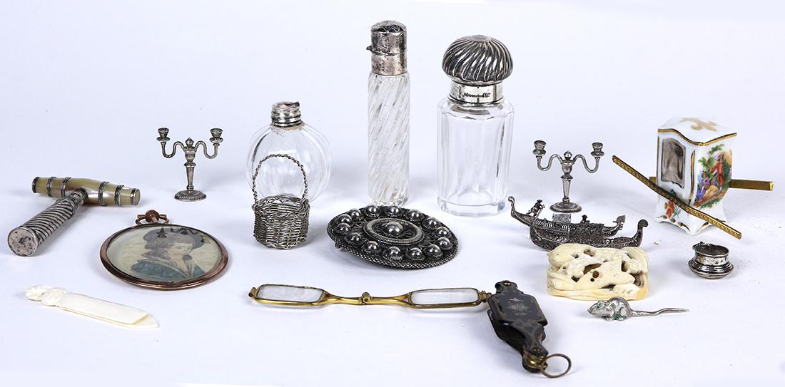 Grouping of 19th century miniature of a lady on (1 of 1)