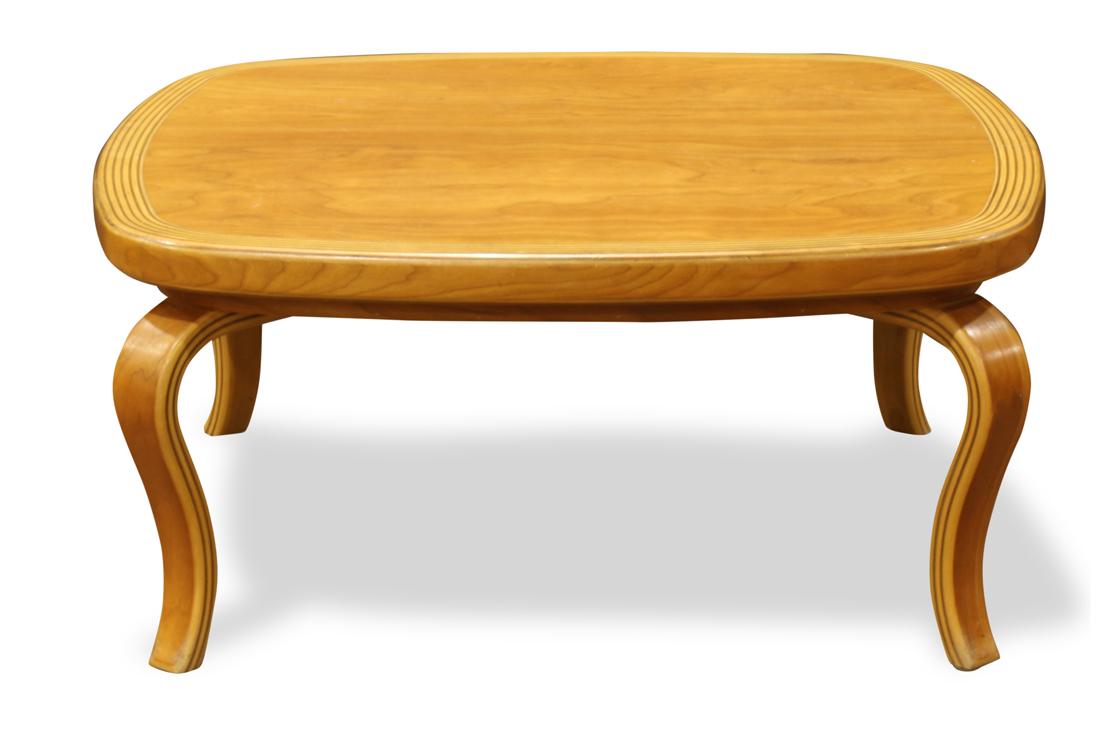 Thonet bentwood coffee table, having a shaped top, (1 of 3)
