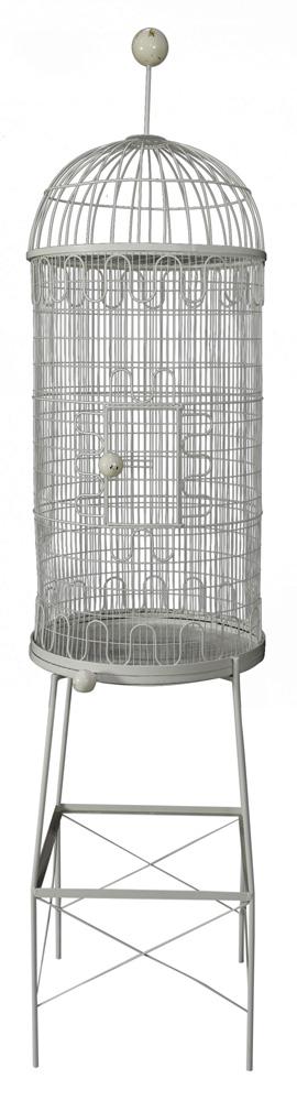 Frederick Weinberg birdcage sculpture circa 1955: Frederick Weinberg birdcage sculpture circa 1955, executed in paint decorated metal, with ball form pulls, and rising on an architectural base, 80"h x 21"w