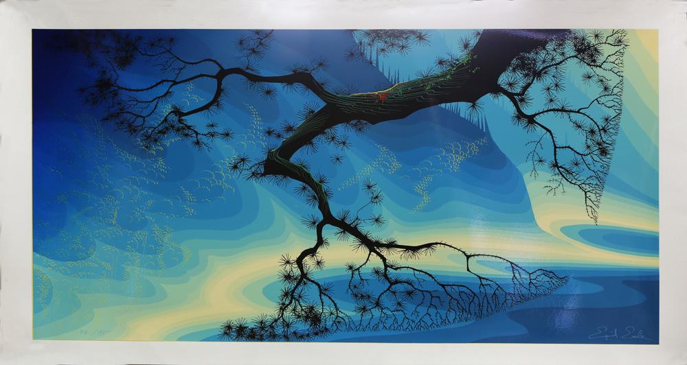 Print, Eyvind Earle: Eyvind Earle (American, 1916-2000), "Ocean Mist," 1995, serigraph, signed lower right, edition 118/175, sheet (unframed): 23"h x 44"w. Note: COA from Eyvind Earle Publishing LLC accompanies this lot.
