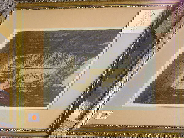 Austrain etching by Emil Singer: Framed etching, Wien Schonlaferngane, by Emil Singer (Austrian 1881-?), signed lower right, image: 15.25''H x 11''W, frame: 25.25''H x 20.5''W x 1''D