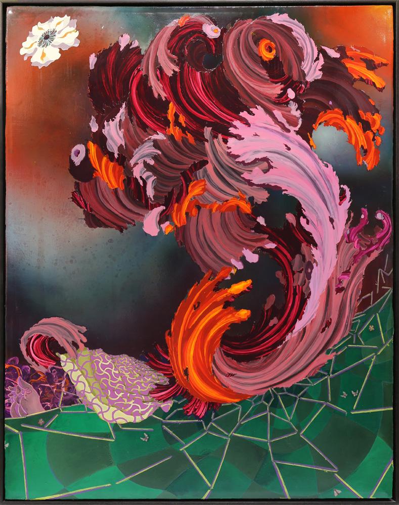 Painting, Jeremy Stenger: Jeremy Stenger (American, b. 1973), "Untitled 4," 2007, acrylic on canvas, signed and dated verso, gallery label (Hosfelt Gallery, New York, NY) affixed verso, canvas: 46"h x 36"w, overall (with frame