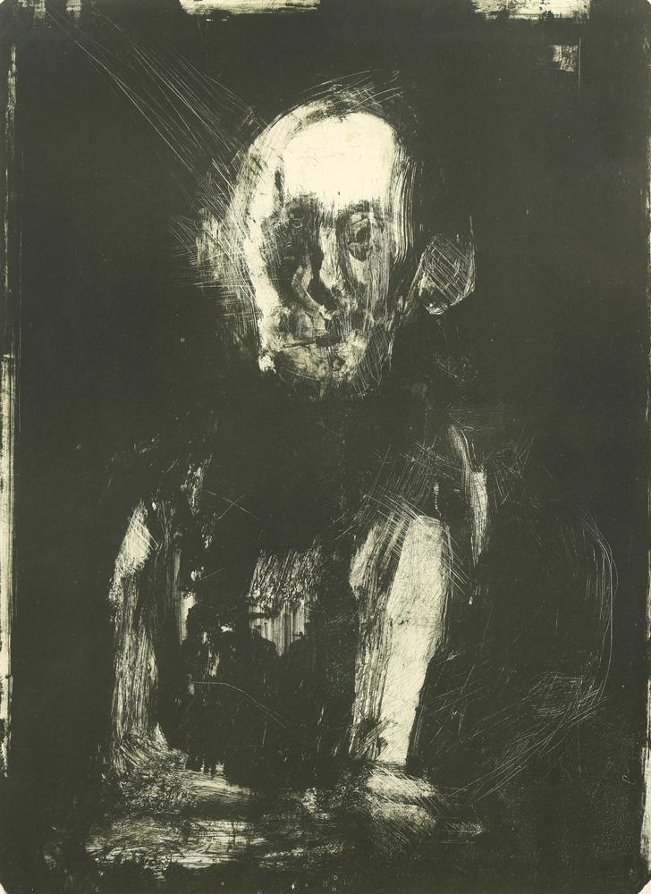 Print, Nathan Oliveira, The Elder: Nathan Oliveira (American, 1928-2010), "The Elder," 1987, lithograph, pencil signed and dated lower right, titled lower left, edition 1/10, dedicated lower center, image: 25"h x 18.5"w, (overall/ with