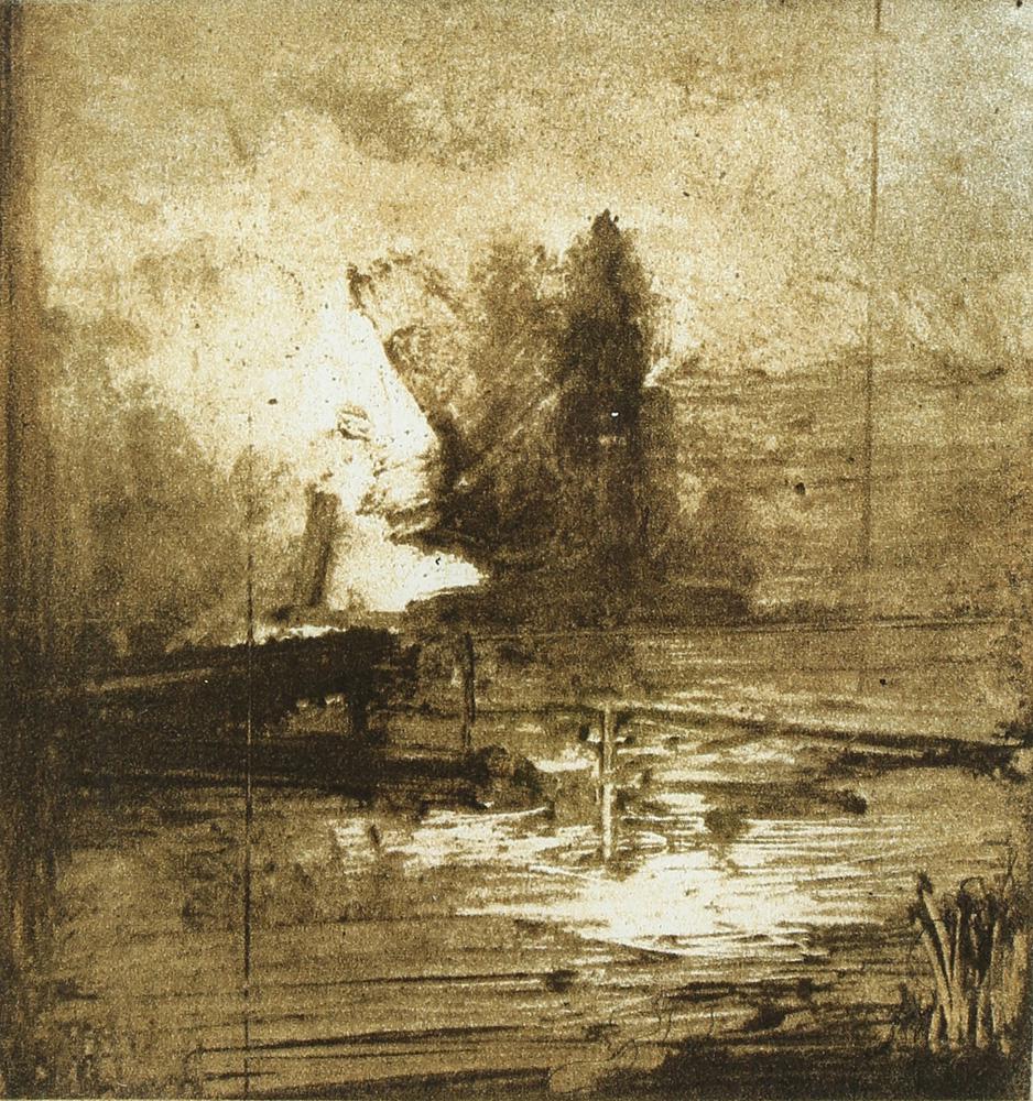Etching, Nathan Oliveira, Revisited: Nathan Oliveira (American, 1928-2010), "Revisited," 1999, etching in sepia tone, pencil signed lower right and dated, titled lower left, dedicated lower right, edition AP, image: 6.5"h x 5.5"w, overal