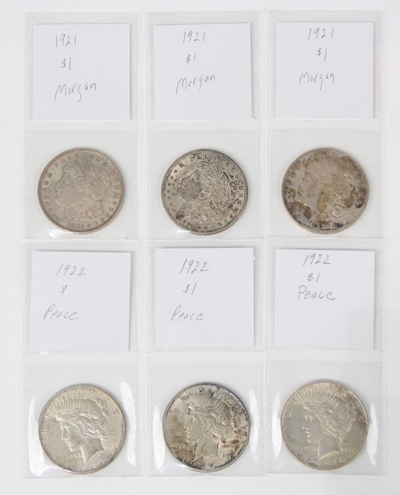 (lot of 110) United States Currency: (lot of 110) United States Currency, consisting of (3) 1921 Morgan Silver Dollars, (5) Silver piece dollars dates include (3) 1922, 1923-S, 1925; (8) Ike Dollars, dates include (6) 1971-D, (2) 1972-D;