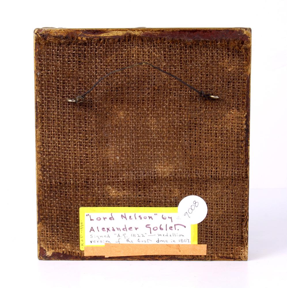 After Jean-Antoine Houdon, relief molded portrait in: After Jean-Antoine Houdon, relief molded portrait in profile, depicting Thomas Jefferson, 12"h