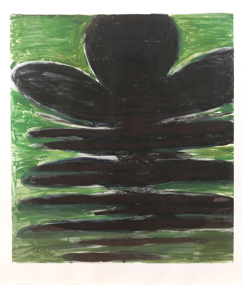 Monotype, Christopher Brown: Christopher Brown (American, b. 1951), Untitled, 1988, monotype, pencil signed and dated lower right, image: 40"h x 35.5"w, overall (with frame): 49"h x 44.5"w