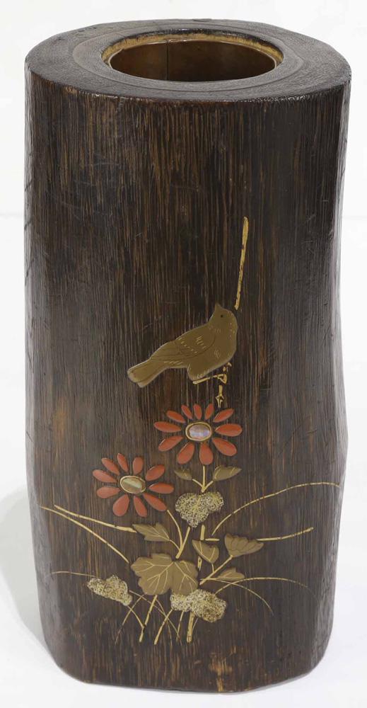 Japanese Wood  Lacquered  Vase (1 of 2)
