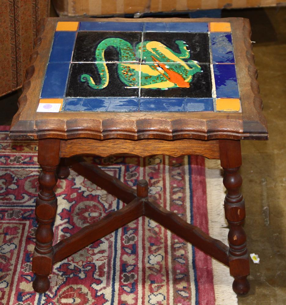 A Spanish Revival California tile top table (1 of 2)