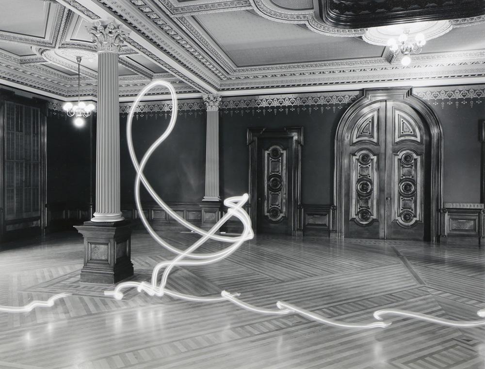Photograph, Stuart Allen: Stuart Allen (American b. 1970) "Sing (lift) " 2002 gelatin silver print with Artsource label verso sight: 18.5"h x 24"w overall (with frame): 27.25"h x 32"w. Provenance: From the permanent collection