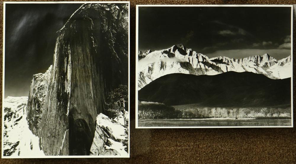 Photographs, After Ansel Adams: (lot of 2) After Ansel Adams (American 1902-1984) "Winter Sunrise the Sierra Nevada from Lone Pine California (1944)" and "Monolith the face of Half Dome " Yosemite National Park California (1927) gel