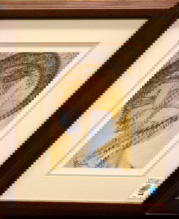 lithographs after Maxfield Parrish: (lot of 3) Framed offset lithograph reproduction, Daybreak, after Maxfield Parrish, image: 8.75''H x 15''W; Framed offset lithograph, after Maxfield Parrish; Framed art nouveau style offset lithograph