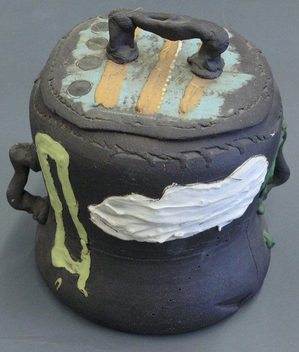 Pottery, Don Reitz, contemporary: Ceramic vessel, Gray Jar, by Don Reitz (American, 1929-), signed on bottom, 10.25''h x 9''w x 8''d