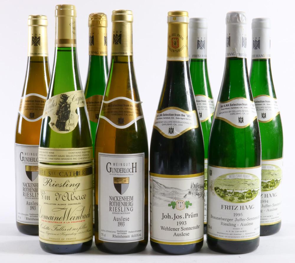 A wine group: A wine group, consisting of (2) 1994 Fritz Haag Brauneberger Juffer-Sonnenuhr Riesling Auslese, Mosel, Germany; (2) 1995 Fritz Haag Brauneberger Juffer-Sonnenuhr Riesling Auslese, Mosel Germany; (2) 1