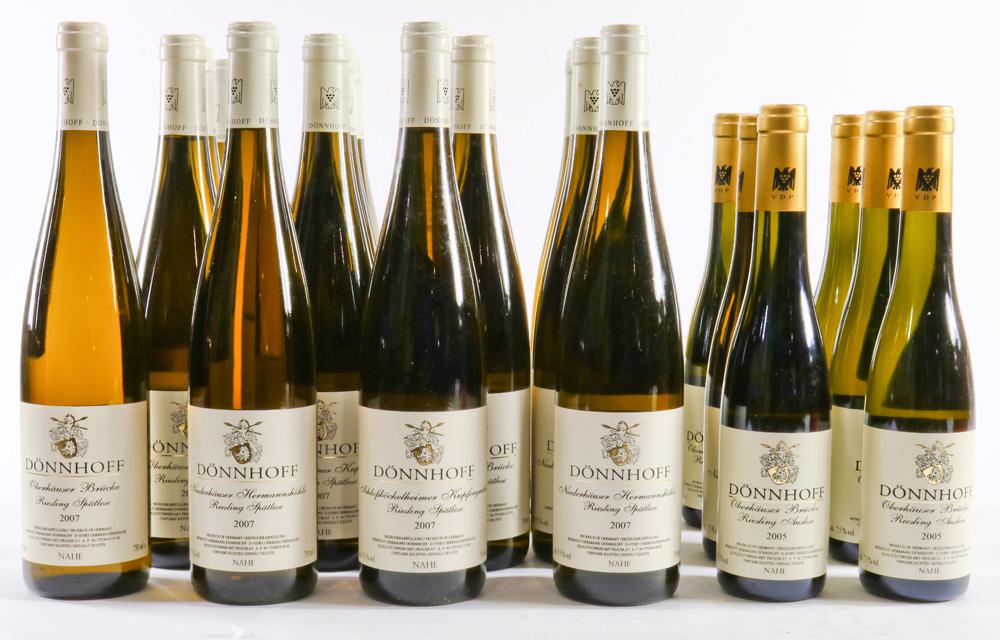 A wine group: A wine group, consisting of (5) 2007 Donnhoff Schlossbockelheimer Kupfergrube Riesling Spatlese, (7) 2007 Donnhoff Oberhasser Brucke Riesling Spatlese, and (3) 2007 Donnhoff Niederhauser Hermannshohle