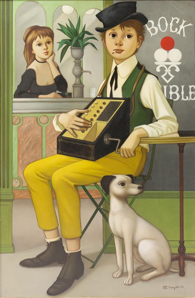 Paintig, Philippe Henri Noyer: Philippe Henri Noyer (French, 1917-1985), Untitled, 1953, oil on canvas, signed and dated lower right, canvas: 36"h x 24"w, overall (with frame): 41.5"h x 29"w