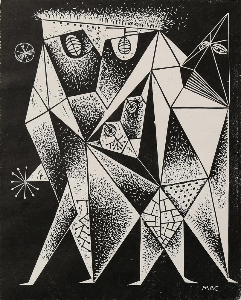 Print, Robert McChesney: Robert McChesney (American, 1913-2008), "The Family," 1948, lithograph, pencil signed and dated lower right, titled lower left, image: 11.5"h x 9.25"w, overall (with frame): 20.5"h x 16.5"w