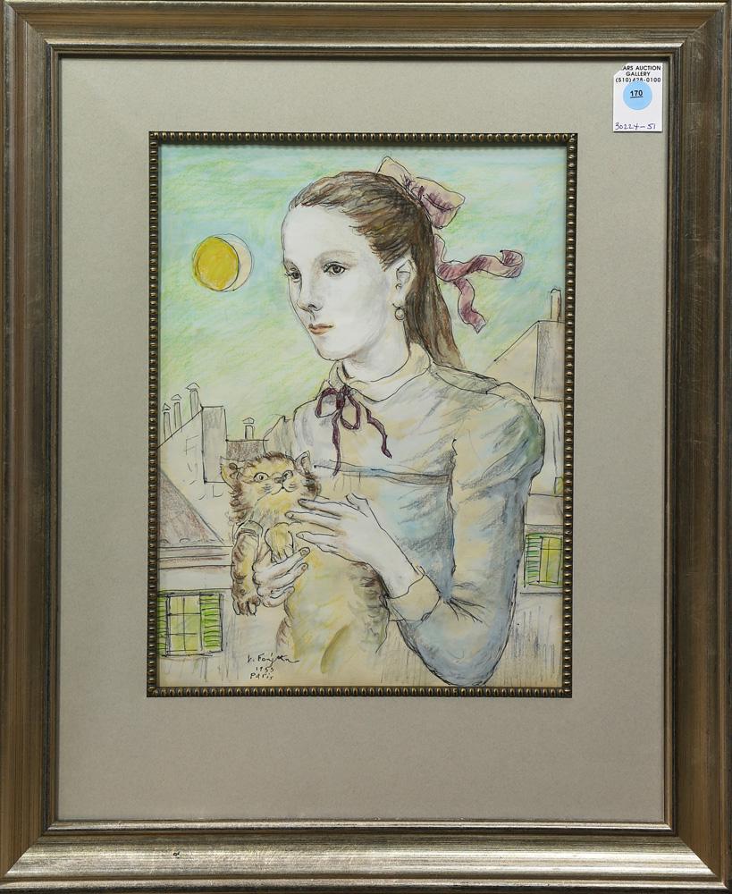 Work on paper, Attributed to Leonard Tsuguharu (1 of 1)