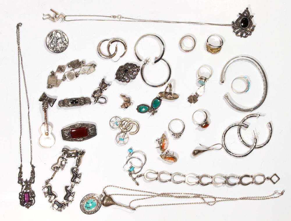 Collection of multi-stone, sterling silver, silver, (1 of 1)