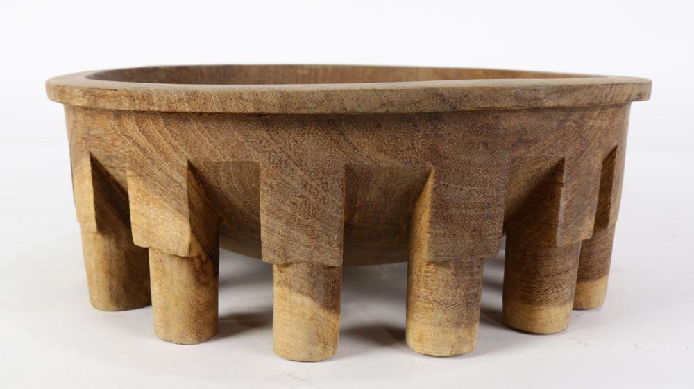 Fijian Kava bowl, Polynesia, South Pacific, for: Fijian Kava bowl, Polynesia, South Pacific, for communal drinking of stimulating kava, having 15 legs upholding the round bowl, 4"h x 12"dia. Provenance: Richard I.M. Kelton Collection, Marina del Rey