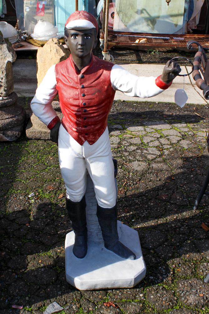 Americana polychrome cast plaster figure of a yard (1 of 1)